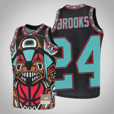 Youth Grizzlies Dillon Brooks #24 Black Big Face 2.0 Hardwood Classics Jersey